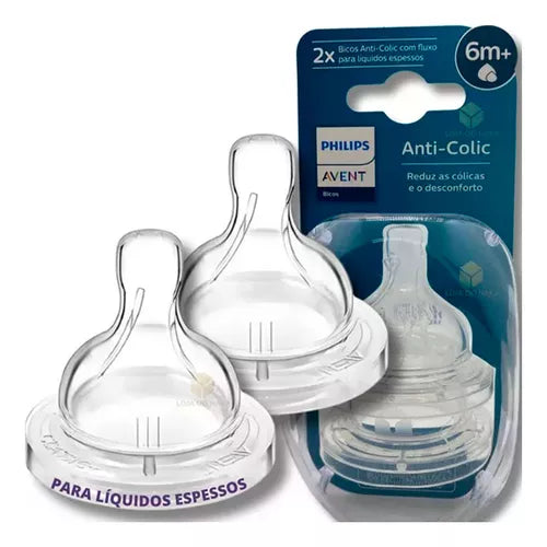 Tetinas Anticolic Liquidos Espesos 6m+, Philips Avent