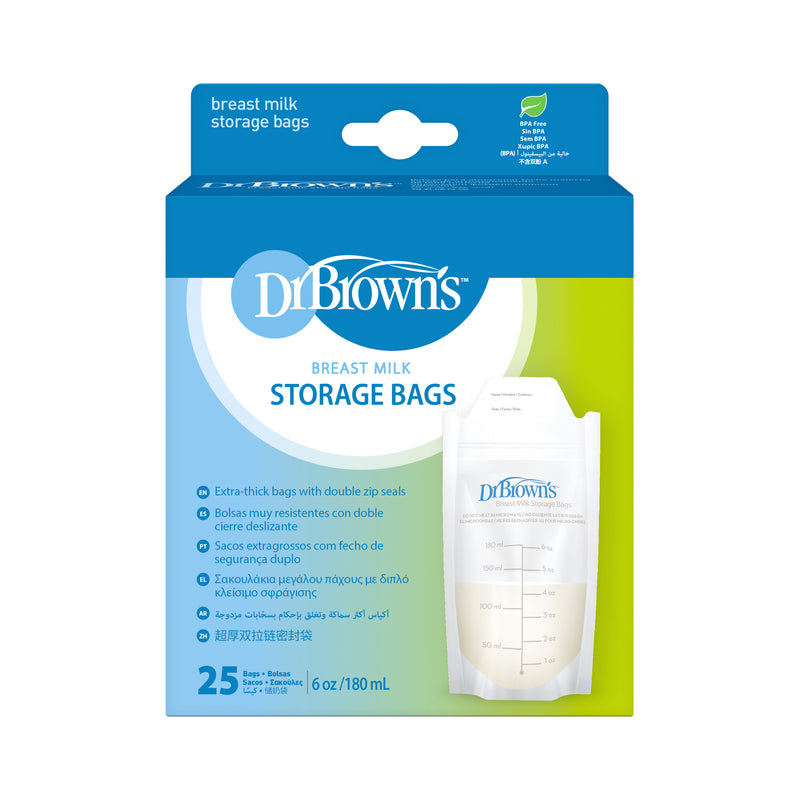 Bolsas Almacenamiento para Leche Materna 180ml - 25UN, Dr.Brown&