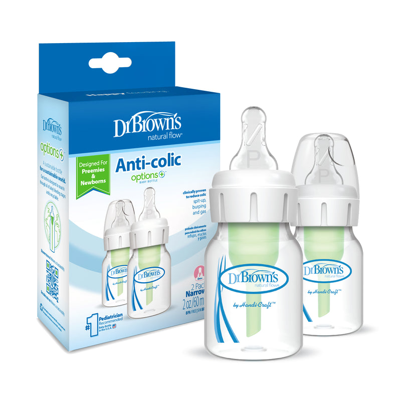 Pack 2 Mamaderas Anticólico Estándar 60ml, con Tetina para Prematuro, Dr.Brown&