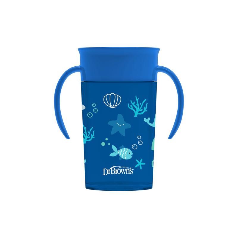 Vaso 360° con asas 300ml 9M+ Azul, Dr.Brown&