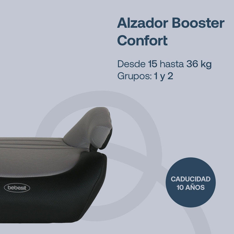 Alzador Booster Confort Gris, Bebesit - KIDSCLUB Tienda ONLINE