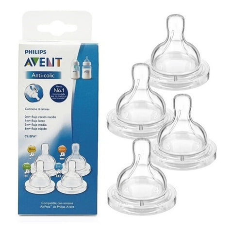 Set 4 Tetinas Avent Para Mamadera Classic Anticolic Philips