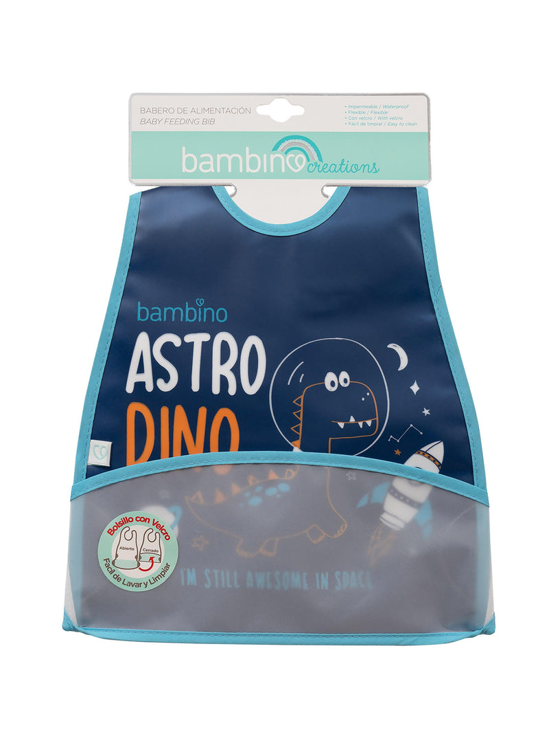 Babero De Alimentación Bambino Dinosaurio Azul - KIDSCLUB Tienda ONLINE