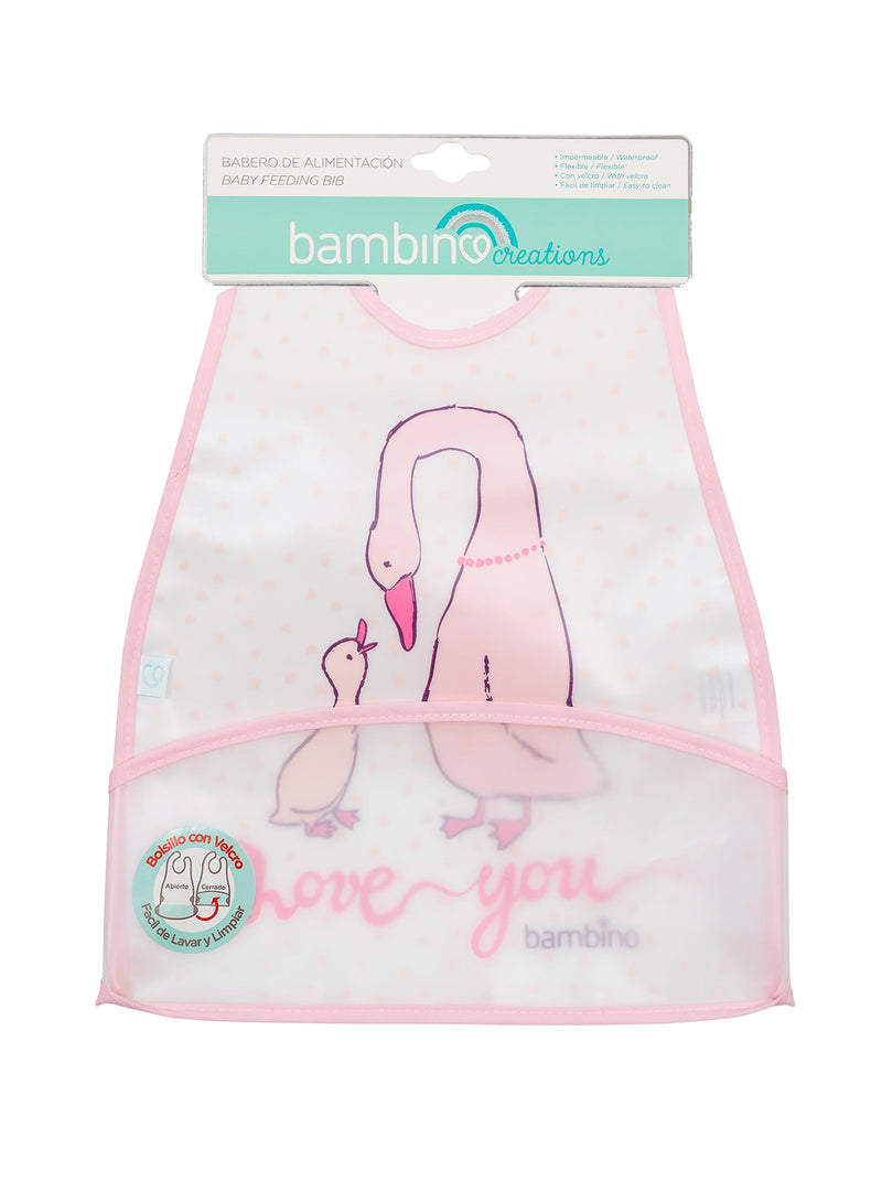 Babero De Alimentacion Bambino Patos Blanco - KIDSCLUB Tienda ONLINE