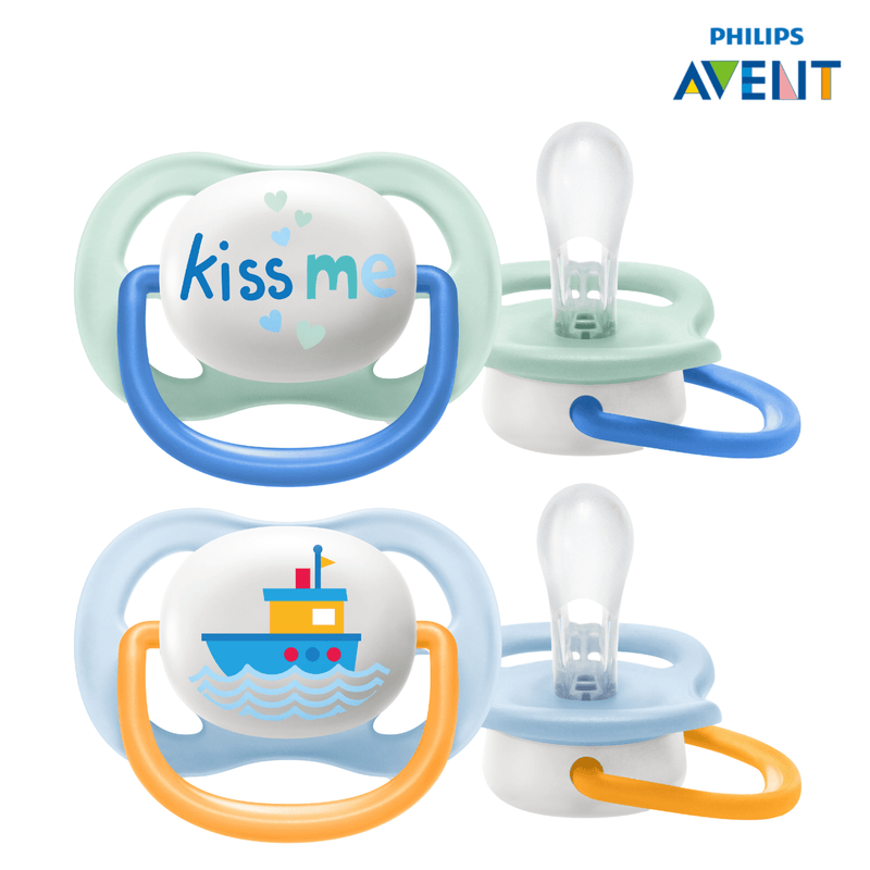 Chupete Avent Ultra Air Collection, Kissme/ BARCO 0-6 m, x2 unidades - KIDSCLUB Tienda ONLINE