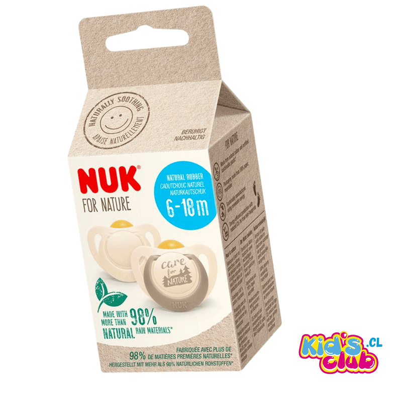 CHUPETE NUK LATEX NATURAL pack 2 Unidades. Etapa 2 (6-18 meses) - KIDSCLUB Tienda ONLINE