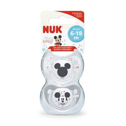 Chupete Nuk Micky Mouse Etapa 2 Gris-Blanco