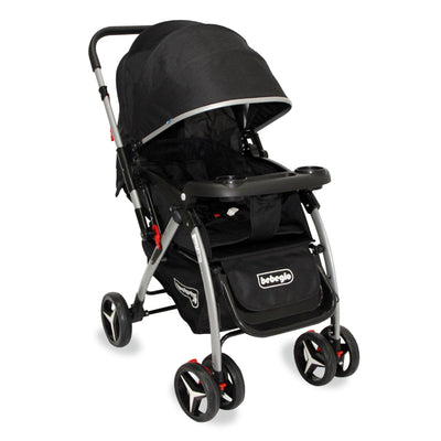 Coche de Paseo Bebeglo Atlas RS-13806-3 Negro - KIDSCLUB Tienda ONLINE