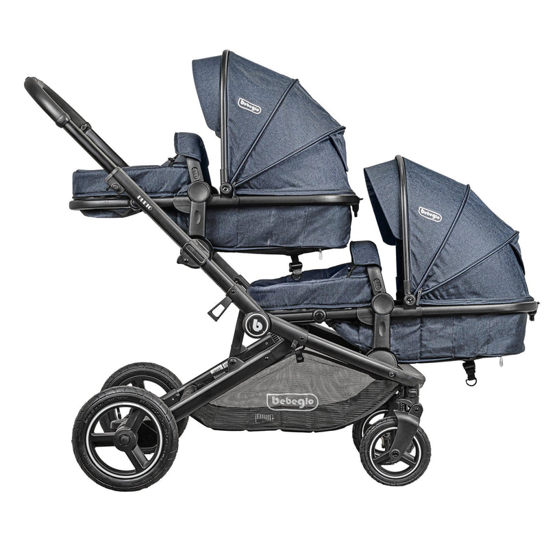 Coche Paseo Doble Dueto Bebeglo RS-13310-1 Gris - KIDSCLUB Tienda ONLINE