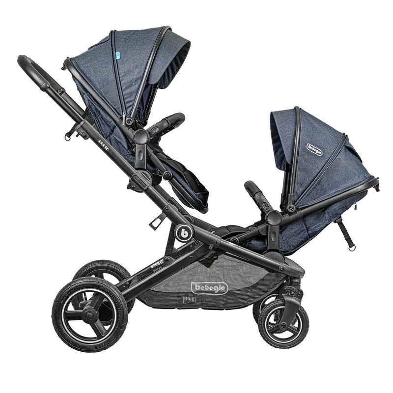 Coche Paseo Doble Dueto Bebeglo RS-13310-1 Gris - KIDSCLUB Tienda ONLINE