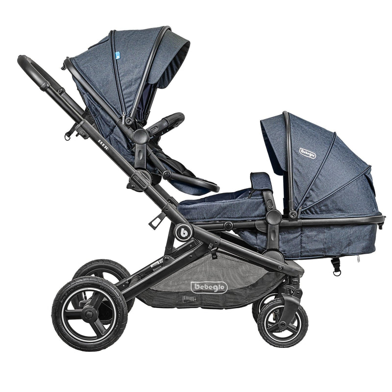 Coche Paseo Doble Dueto Bebeglo RS-13310-1 Gris - KIDSCLUB Tienda ONLINE