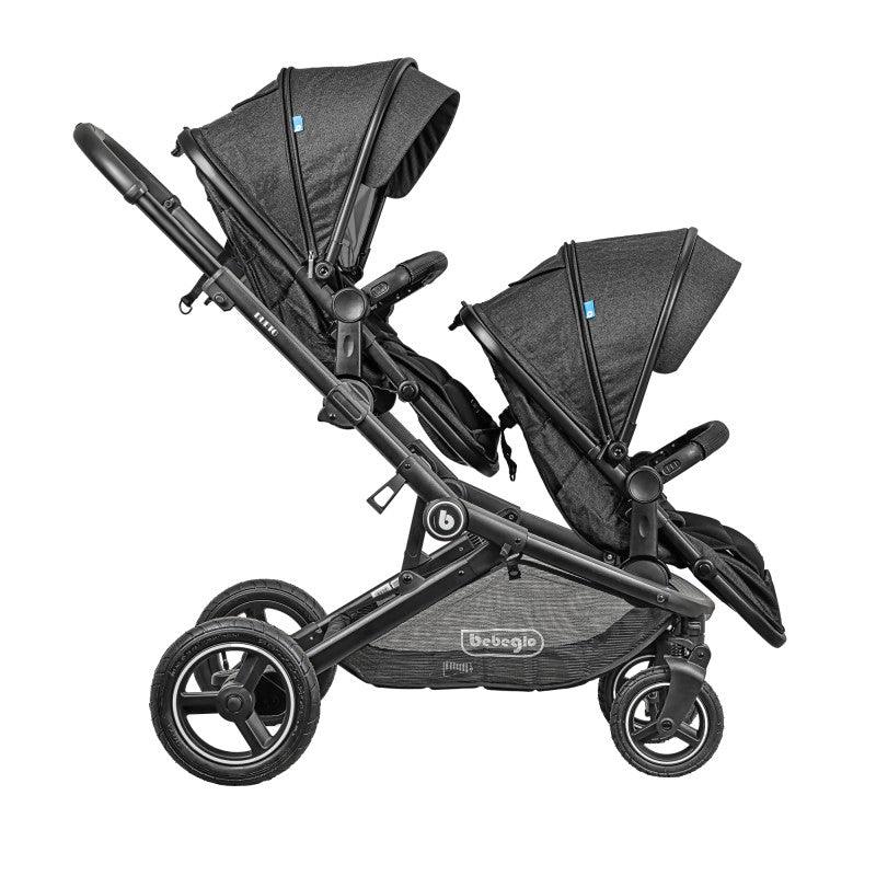 Coche Paseo Doble Dueto RS-13310-2 Negro, Bebeglo - KIDSCLUB Tienda ONLINE