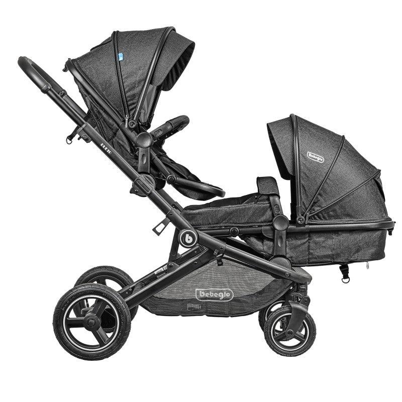 Coche Paseo Doble Dueto RS-13310-2 Negro, Bebeglo - KIDSCLUB Tienda ONLINE