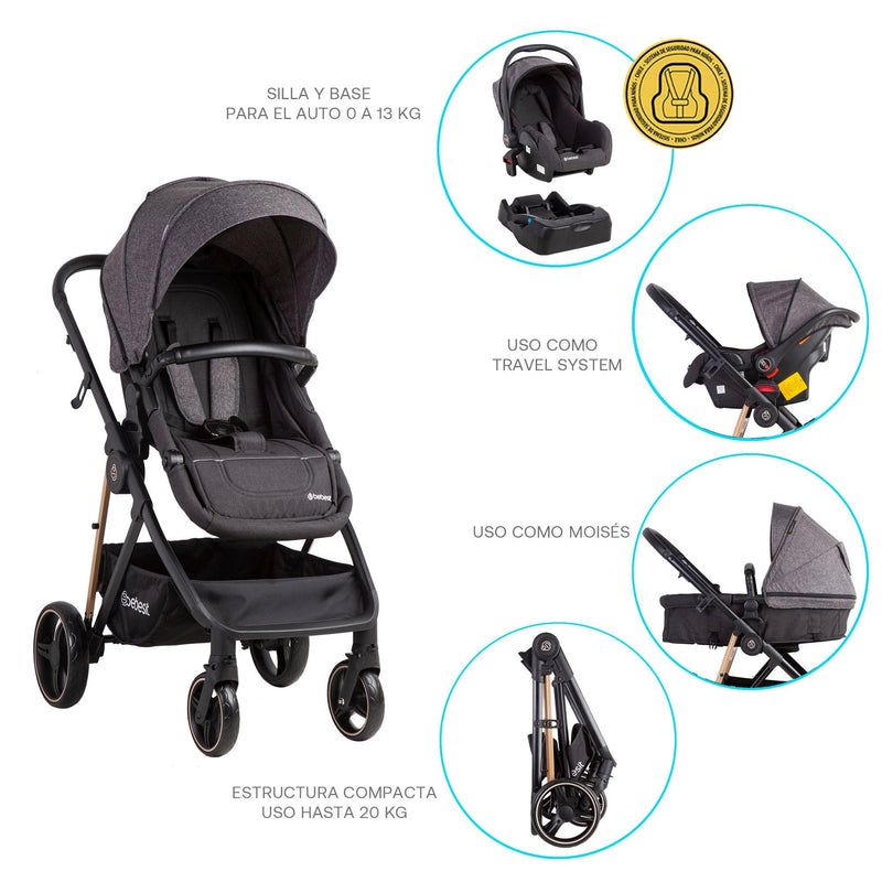 Coche Travel System Cosmos Beige - KIDSCLUB Tienda ONLINE