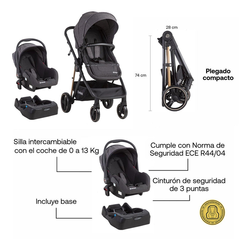 Coche Travel System Cosmos Beige - KIDSCLUB Tienda ONLINE