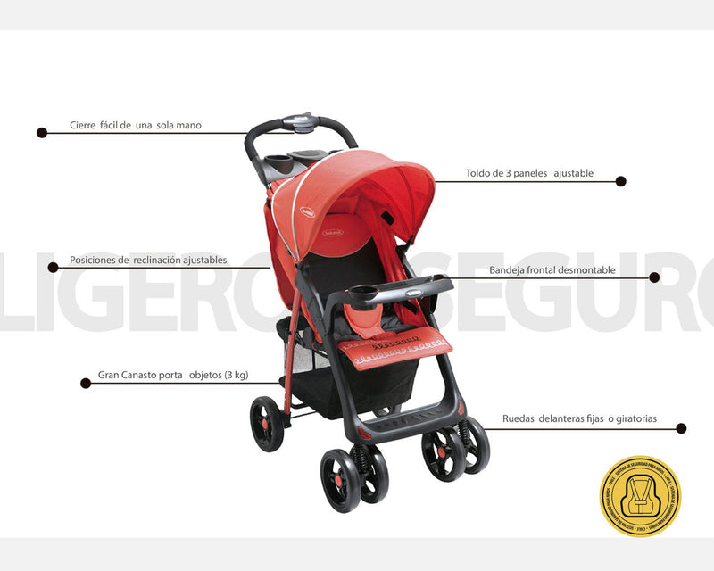 Coche Travel System Jazz Rojo - KIDSCLUB Tienda ONLINE