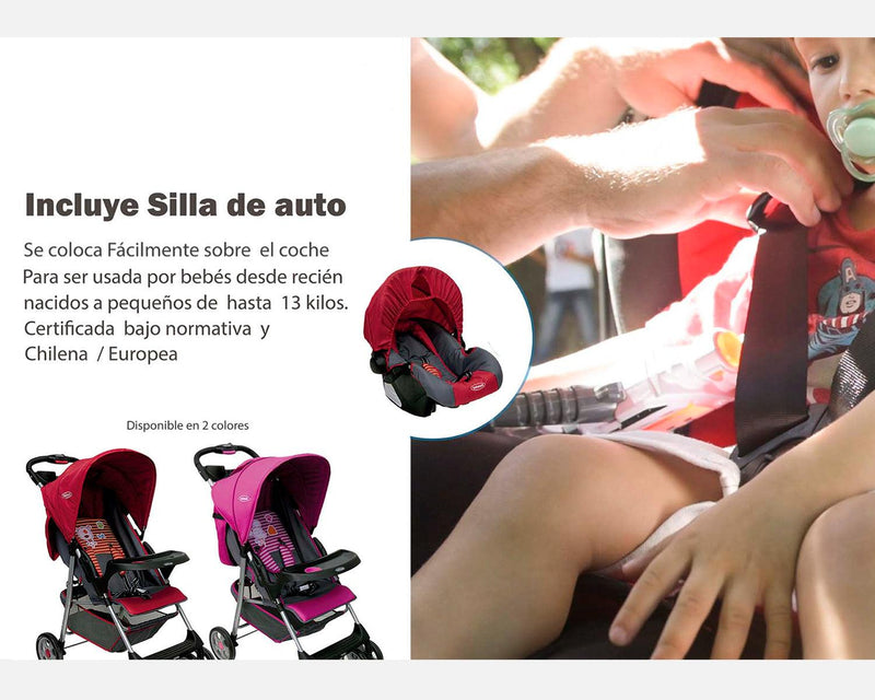 Coche Travel System Zoom Rojo, Bebesit - KIDSCLUB Tienda ONLINE