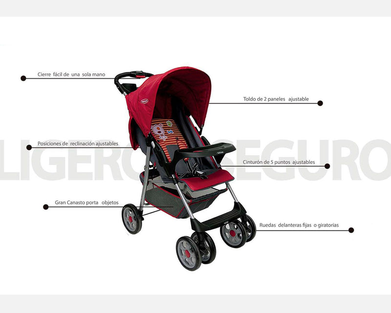 Coche Travel System Zoom Rojo, Bebesit - KIDSCLUB Tienda ONLINE