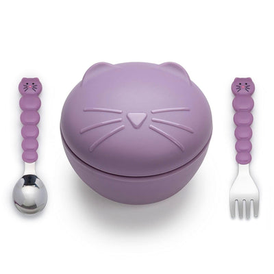 Contenedor de silicona y cubiertos Gato, Melii - KIDSCLUB Tienda ONLINE