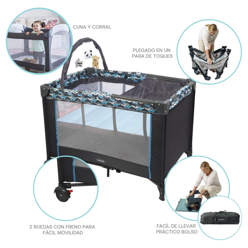 Cuna Pack and Play Sleep II Azul, Bebesit - KIDSCLUB Tienda ONLINE