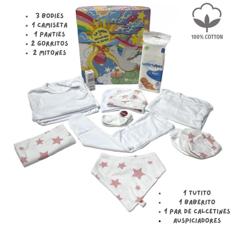 La Caja Bienvenido al Mundo Esperando tu Llegada Palo Rosa, Amamantas - KIDSCLUB Tienda ONLINE