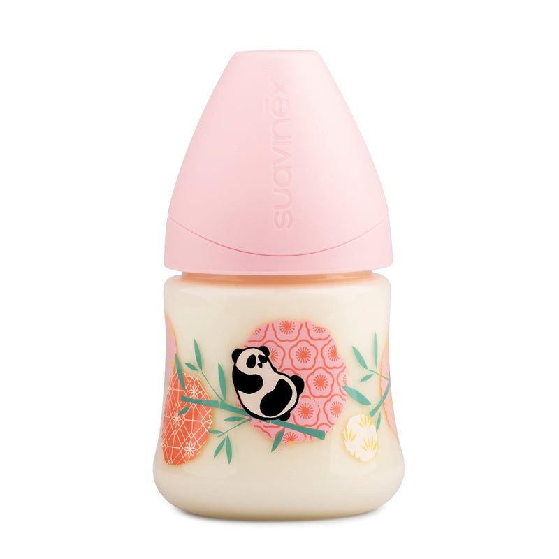 Mamadera anatomica latex 150 ml 0-6M Panda Rosa, Suavinex - KIDSCLUB Tienda ONLINE