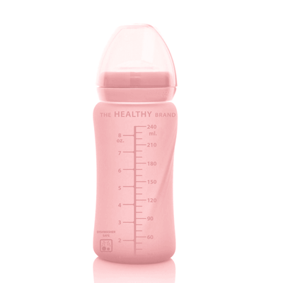 Mamadera De Vidrio Healthy Rosa 240 ml, Everyday Baby - KIDSCLUB Tienda ONLINE