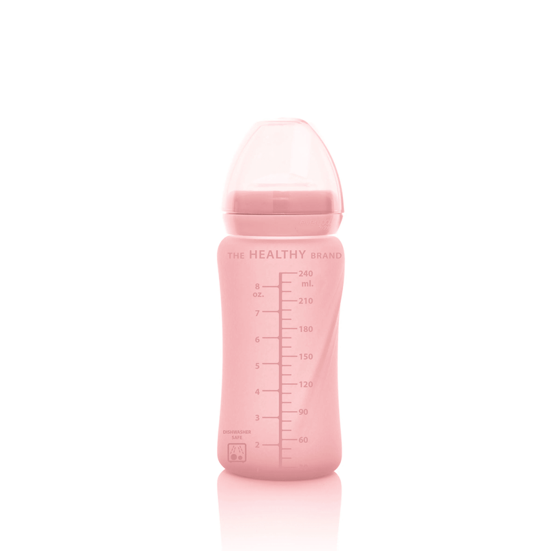 Mamadera De Vidrio Healthy Rosa 240 ml, Everyday Baby - KIDSCLUB Tienda ONLINE