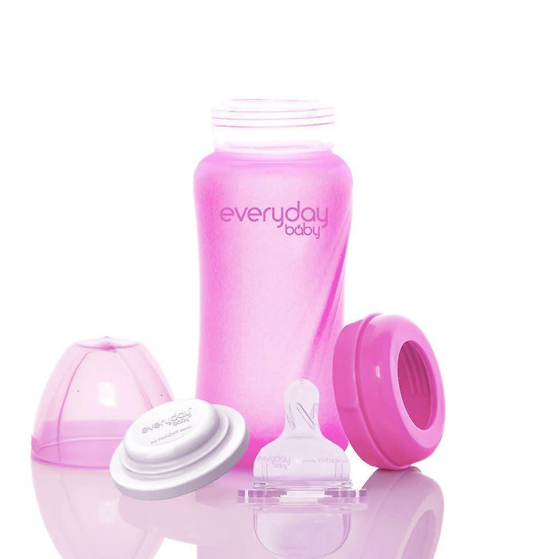 Mamadera de vidrio Termosensible Rose 240 ml, Everyday Baby - KIDSCLUB Tienda ONLINE