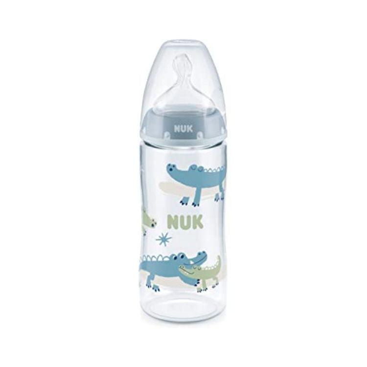 MAMADERA FIRST CHOICE 300 ML CON SENSOR DE TEMPERATURA (Rosado y Azul) - KIDSCLUB Tienda ONLINE