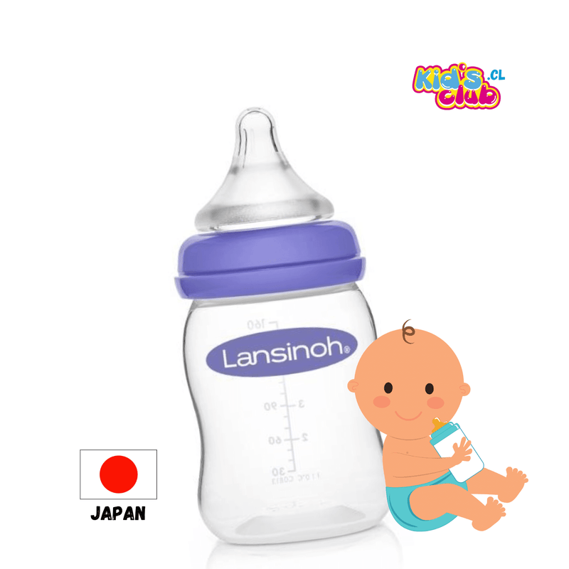 MAMADERA LANSINOH Natural Wave boca ancha 160 ml. flujo lento - KIDSCLUB Tienda ONLINE