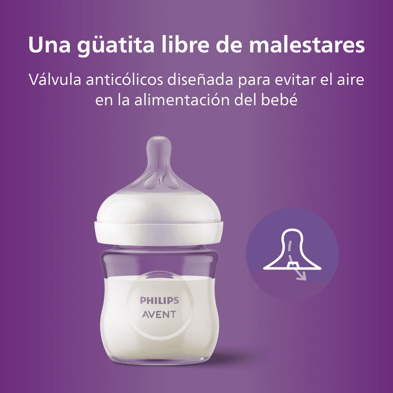 Mamadera Natural Response 120ml vidrio SCY930/01, Avent - KIDSCLUB Tienda ONLINE