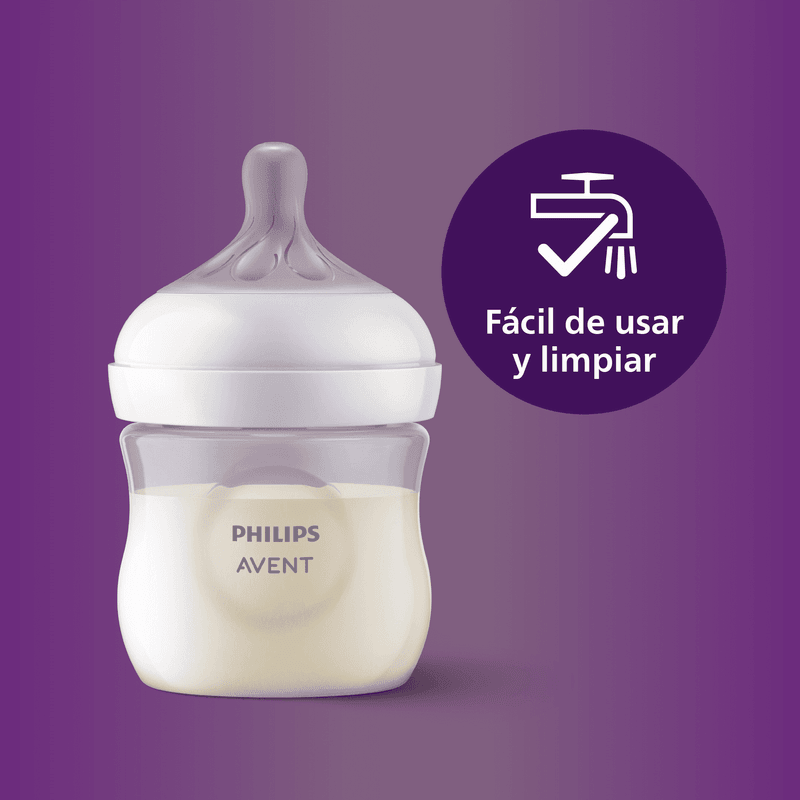 Mamadera Natural Response 125ml Traslucida, Avent - KIDSCLUB Tienda ONLINE