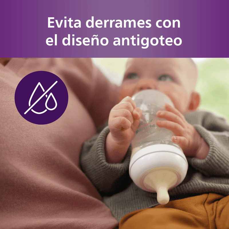 Mamadera Natural Response 260 ml 1 m 1 unidad, Avent - KIDSCLUB Tienda ONLINE