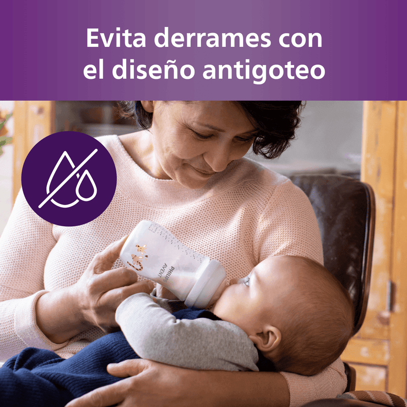 Mamadera Natural Response 260ml Diseño SCY903/66, Avent - KIDSCLUB Tienda ONLINE