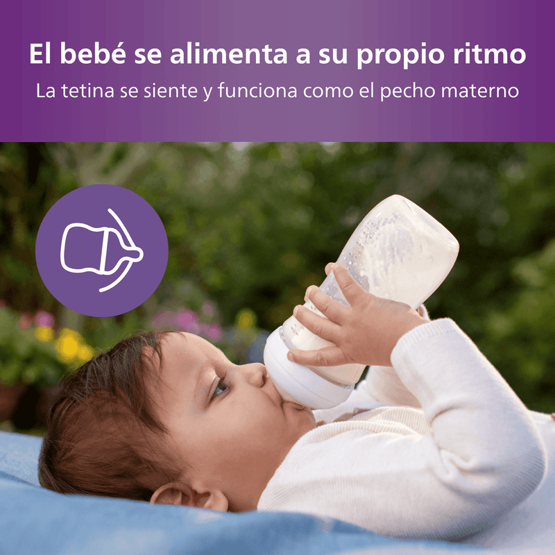 Mamadera, Natural Response 330 ml 3 m 1 unidad, Avent - KIDSCLUB Tienda ONLINE