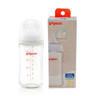 Mamadera Softouch Vidrio 240 ml, Pigeon - KIDSCLUB Tienda ONLINE