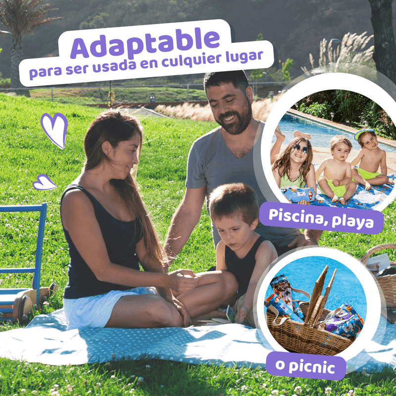 Manta Picnic y Playa Impermeable Infantil Dinosaurios, Amamantas - KIDSCLUB Tienda ONLINE