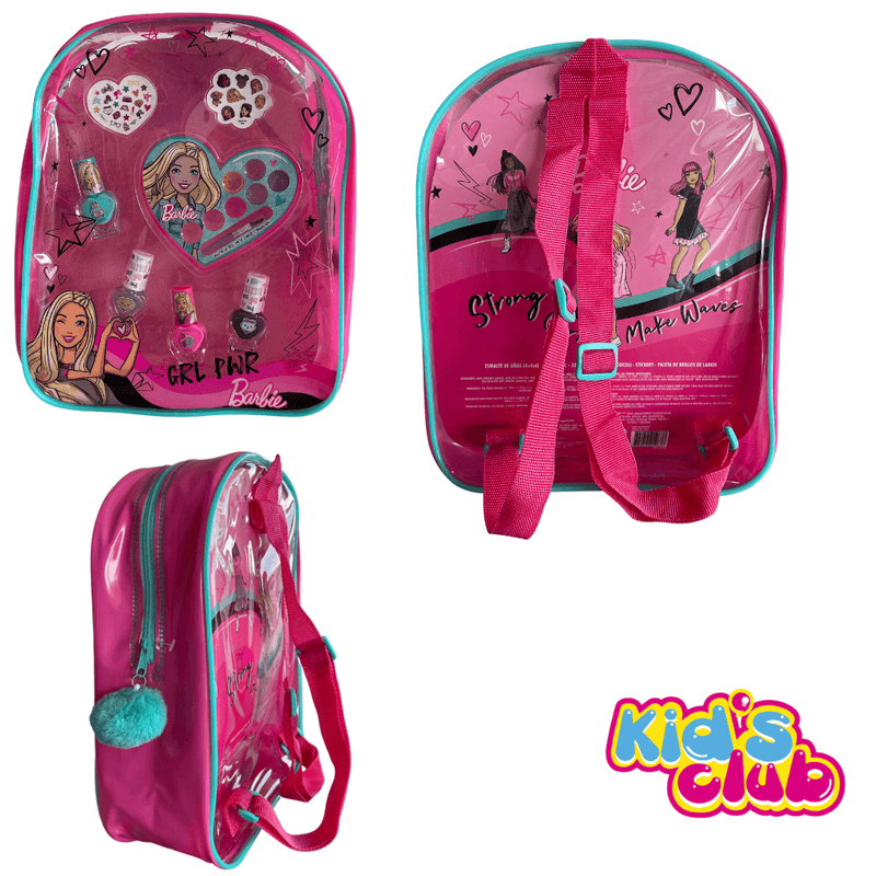 MOCHILA MAQUILLAJE BARBIE GELATTI 4 ESMALTES, BRILLO Y STICKERS - KIDSCLUB Tienda ONLINE