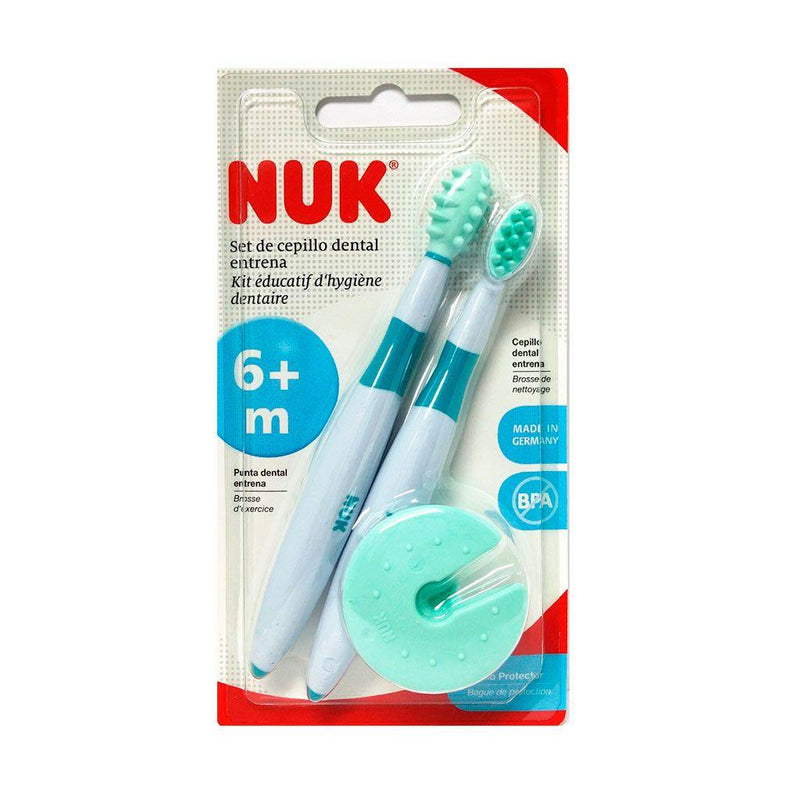 NUK SET ENTRENAMIENTO CEPILLOS DE DIENTES 6m+ (2 Unidades) - KIDSCLUB Tienda ONLINE