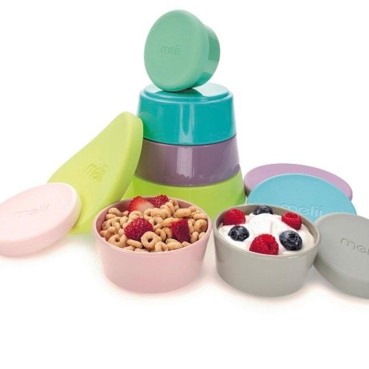 Pack de 6 contenedores con tapa de silicona, Melii - KIDSCLUB Tienda ONLINE