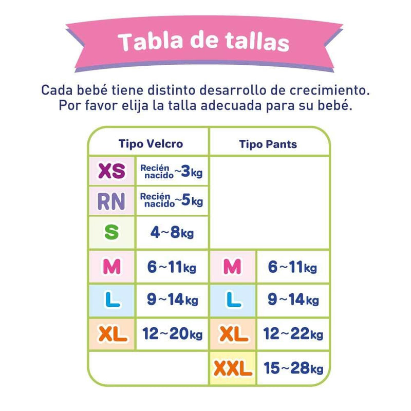 Pañales Velcro Super Jumbo Talla S 70 un, Merries - KIDSCLUB Tienda ONLINE