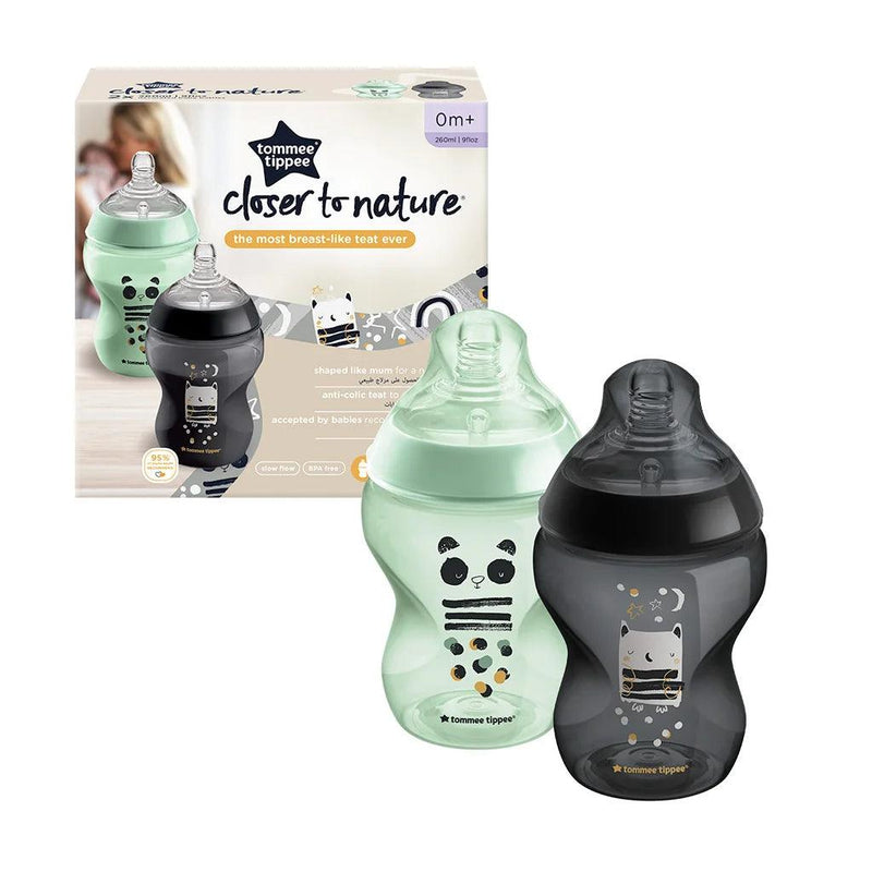 Set 2 mamaderas 260 ml gris y verde, Tommee Tippee - KIDSCLUB Tienda ONLINE