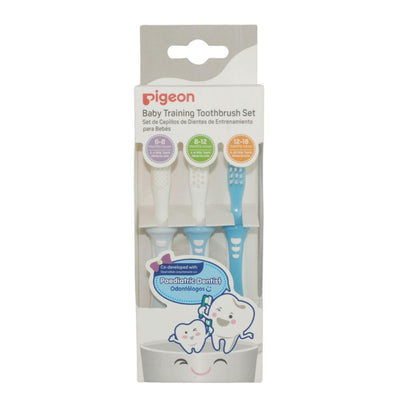 Set. 3 Cepillos dentales aprendizaje 3 Etapas, Pigeon - KIDSCLUB Tienda ONLINE