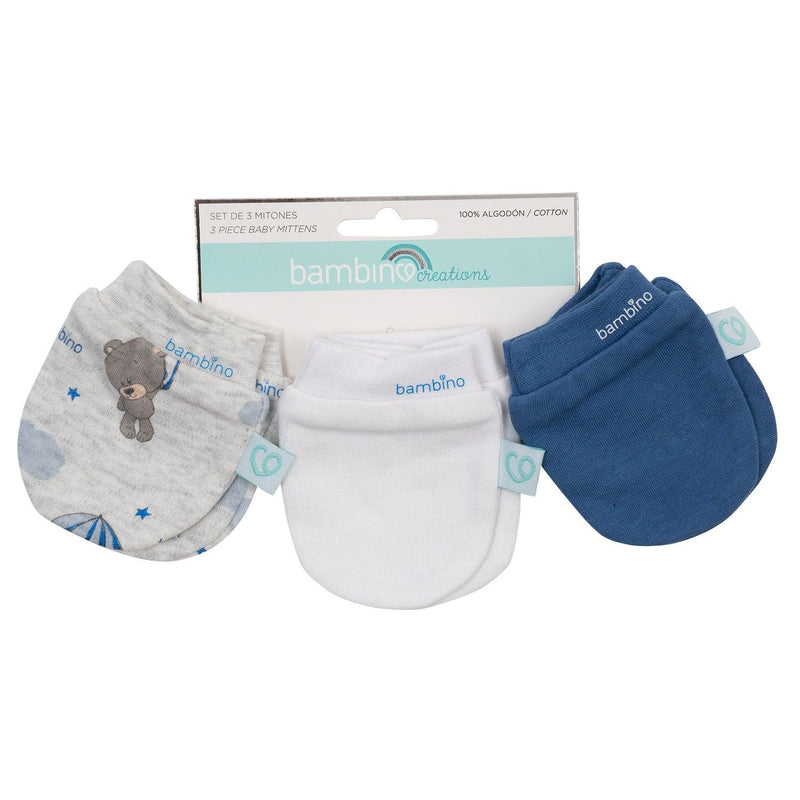 Set 3 Piezas Mitones Bambino Creations Oso Gris - KIDSCLUB Tienda ONLINE