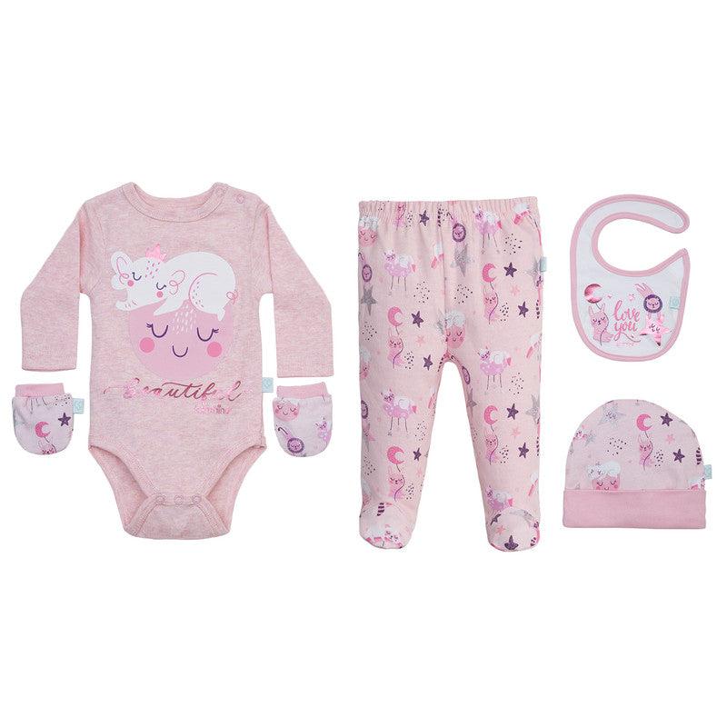 Set 5 Piezas Baby Gift Creations Animales Rosado, Bambino - KIDSCLUB Tienda ONLINE