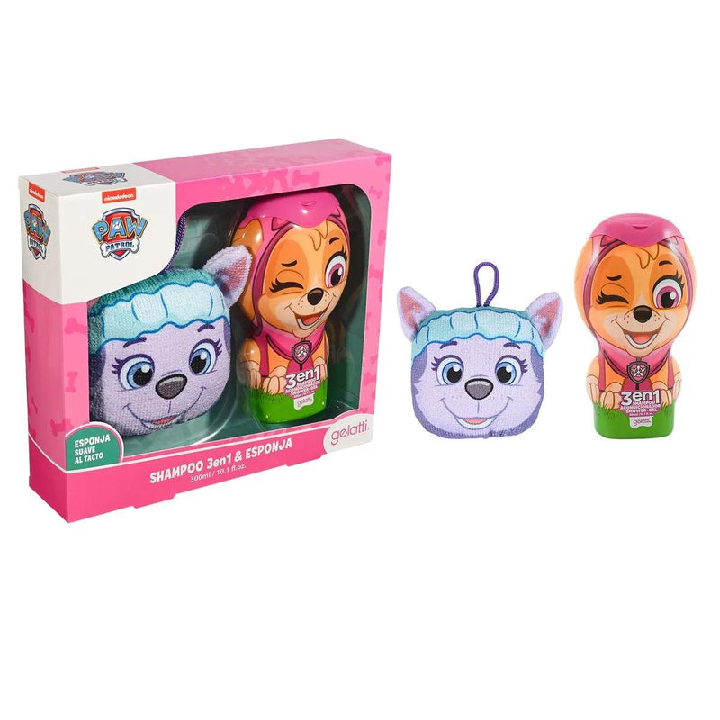 Set de Baño Skye Paw Patrol - Shampoo 2 en 1 Skye + Esponja de baño Everest, Gelatti - KIDSCLUB Tienda ONLINE