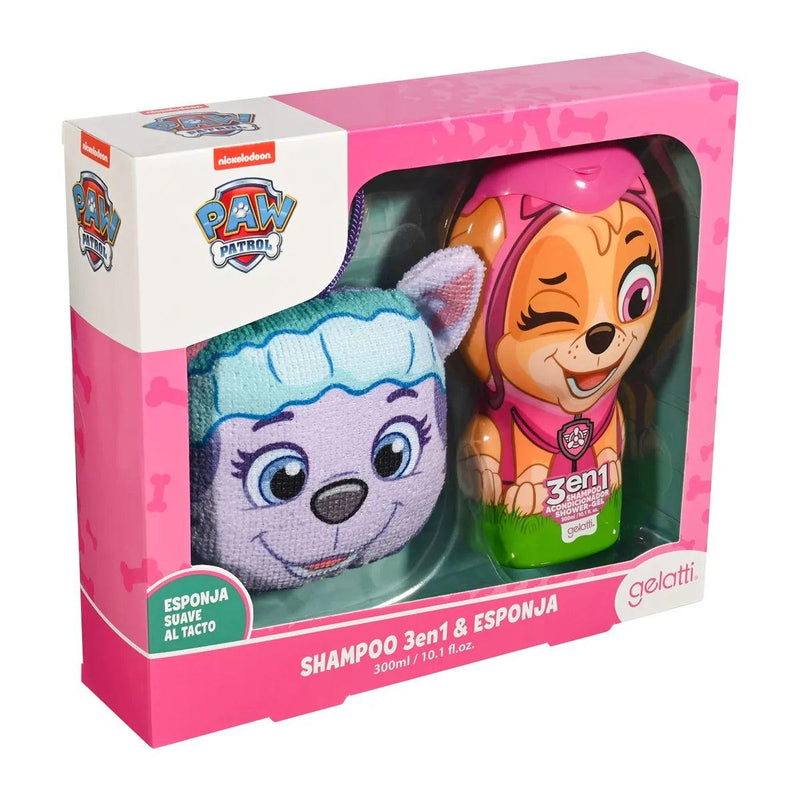 Set de Baño Skye Paw Patrol - Shampoo 2 en 1 Skye + Esponja de baño Everest, Gelatti - KIDSCLUB Tienda ONLINE