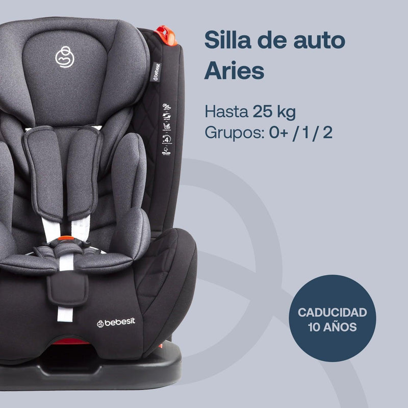 Silla de Auto Convertible Aries Gris, Bebesit - KIDSCLUB Tienda ONLINE