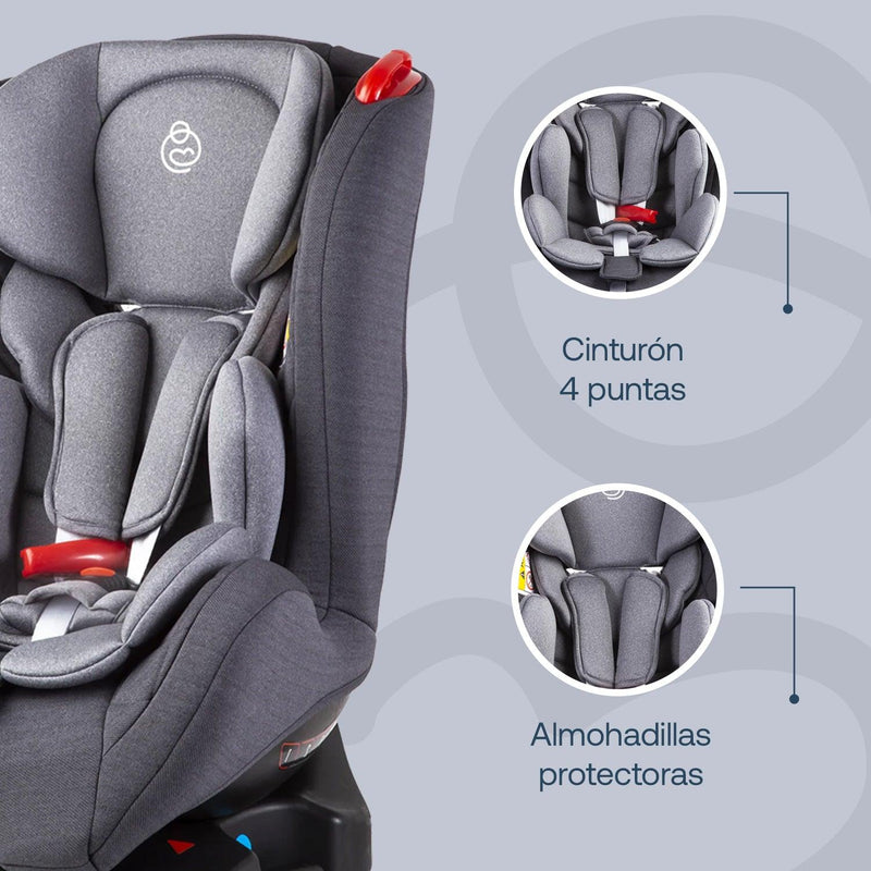 Silla de Auto Convertible Aries Gris claro, Bebesit - KIDSCLUB Tienda ONLINE